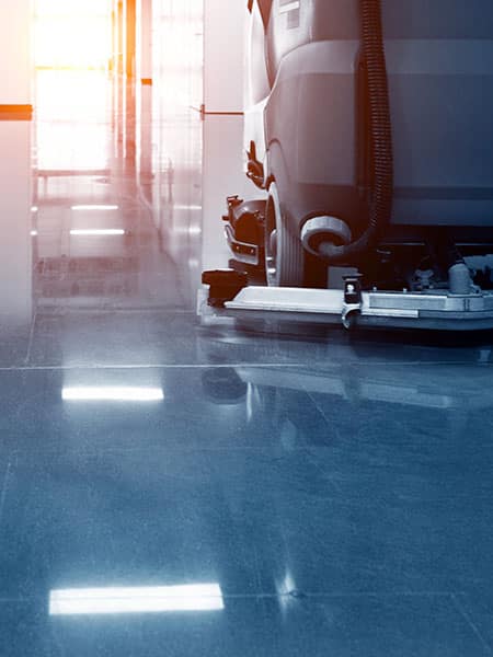 Cleaning machine in the hallway